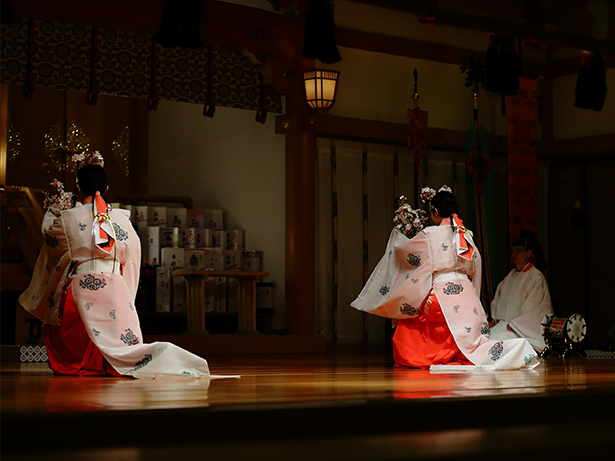 Bowing (bowing twice, clapping hands twice and bowing again) to express your gratitude towards the blessings in your daily life.